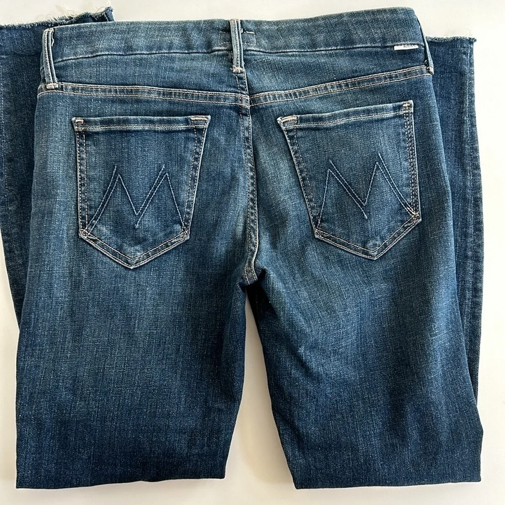 MOTHER The Looker Ankle Fray Skinny Jean in Girl Crush size 27 Raw Hem